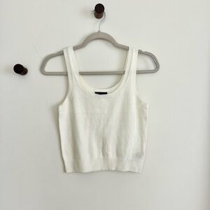 GAP Ivory CashSoft Cropped Tank Top